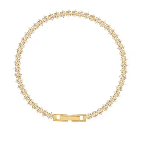 Tennis Luxury Zirconia Gold Bracelet - Picture 6 of 14